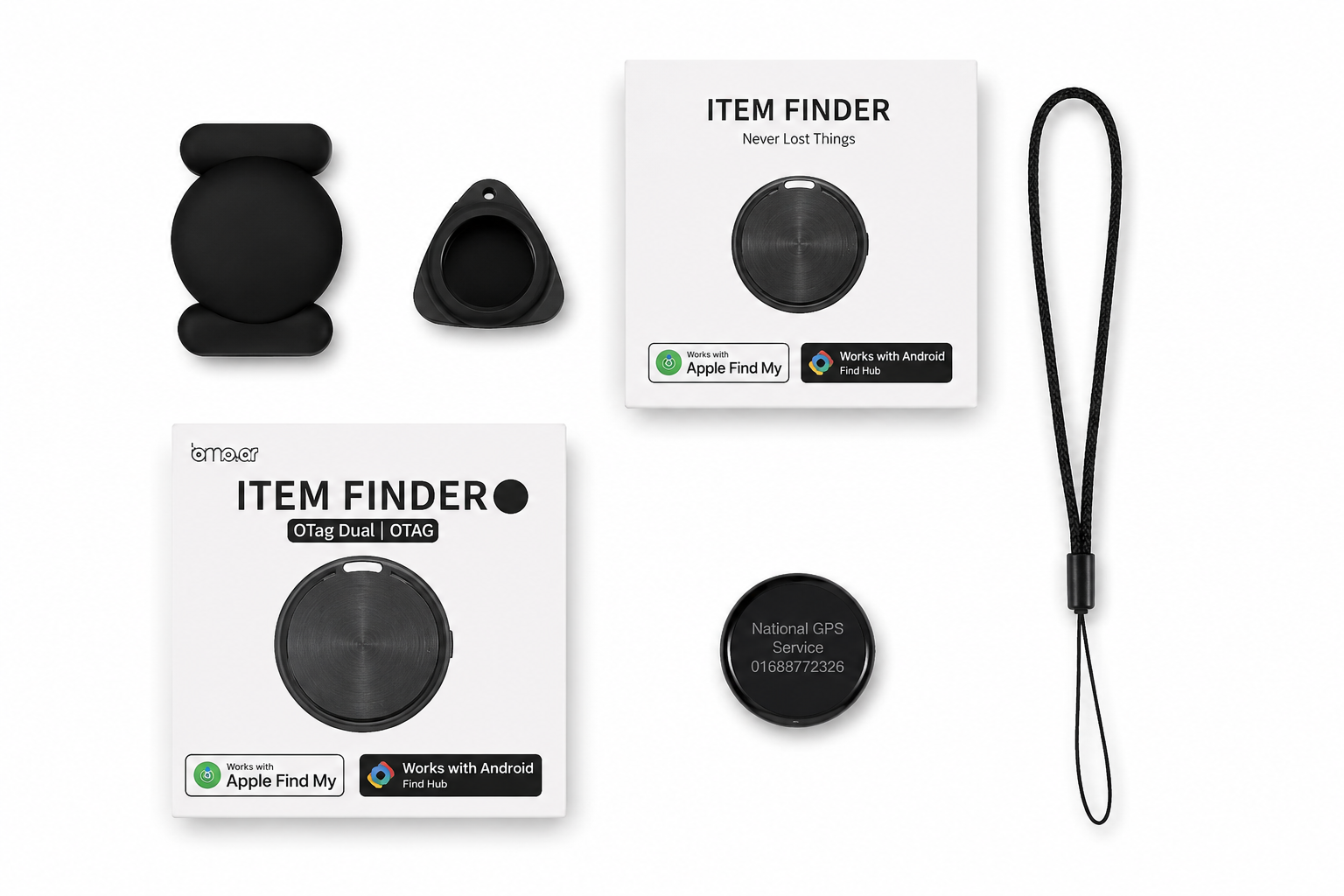 Finder (OTag Dual) – Apple Find My & Android Find Hub Supported | 1 Year Battery Backup