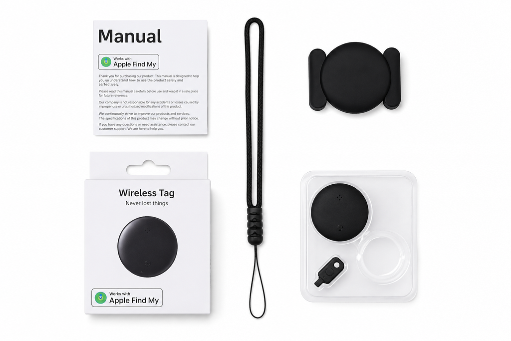 Wireless Tag Dual Smart Tracker – Apple Find My & Android Find Hub Compatible Anti-Lost Device