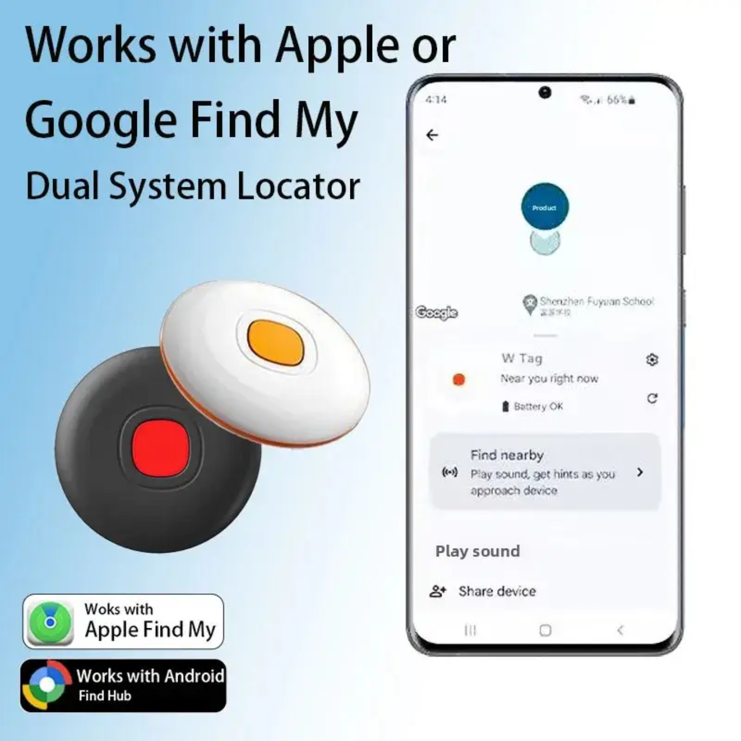 Smart Dual System Tracker | Apple Find My & Google Find My Compatible Anti-Lost Device