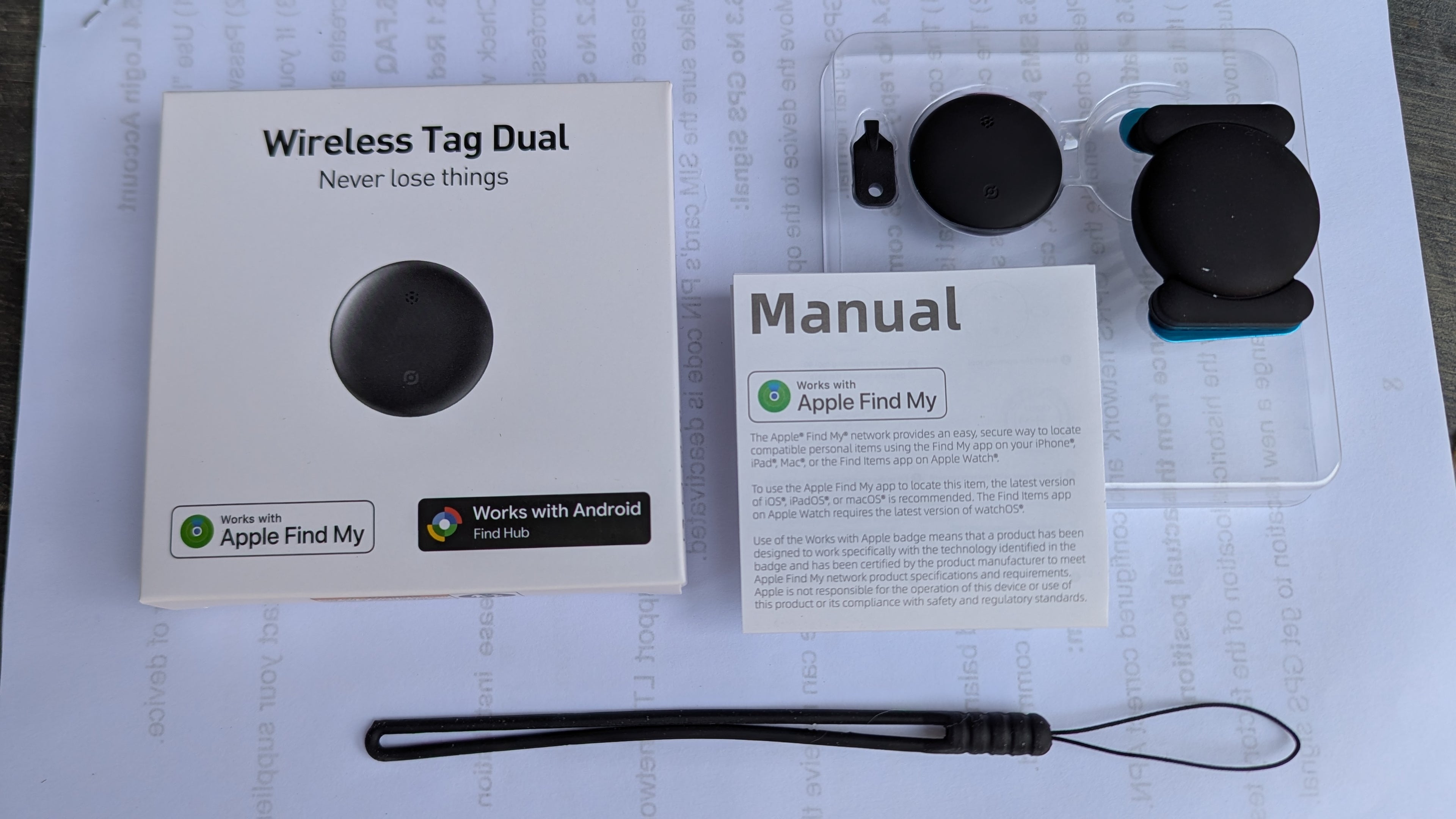 Wireless Tag Dual Smart Tracker – Apple Find My & Android Find Hub Compatible Anti-Lost Device